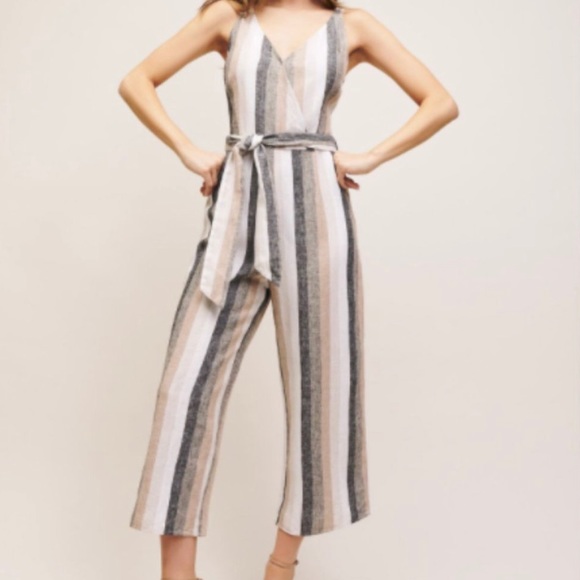 Dynamite beige striped jumpsuit - Picture 1 of 5